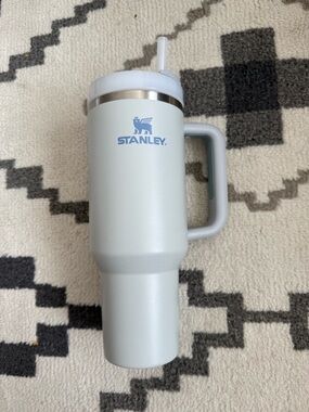 Stanley Pale Green Travel Tumbler with Handle and Straw